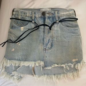 One Teaspoon Distressed Denim Skirt